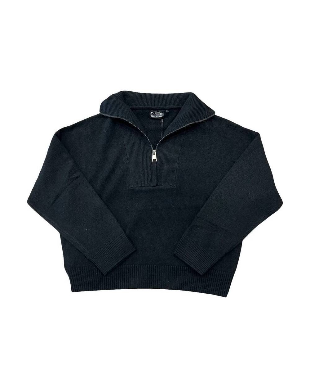 NEW 27 MILES MALIBU women's jeanette half-zip cashmere sweater in black